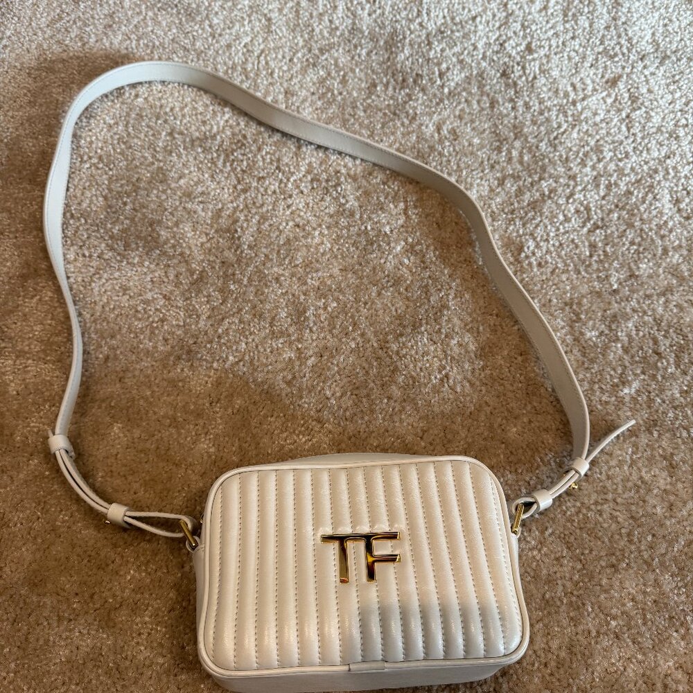 Tom Ford White Purse with gold accents